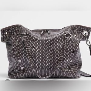 Hammitt nwt large espresso reverse tote crossbody leather handbag with card case